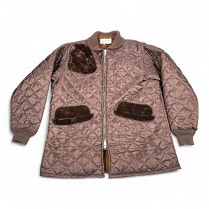 Vintage HC Jones Hunting Coat Adult EXTRA LARGE Brown Quilted Jacket Talon 60s